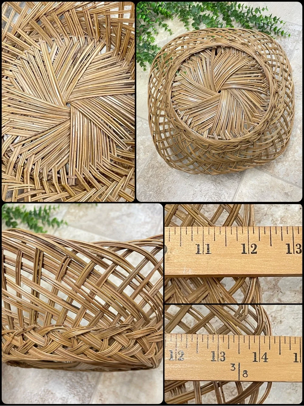 Vintage 6 Pc Woven Wicker Rattan Basket Wall Decor Set Boho Cottagecore